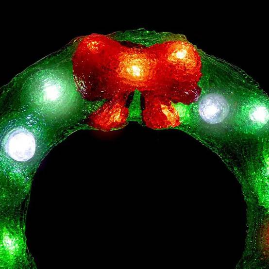 Forme acrylique couronne lumineuse 25 LED clignotantes H.29cm extérieur FEERIC LIGHTS & CHRISTMAS - Image 2