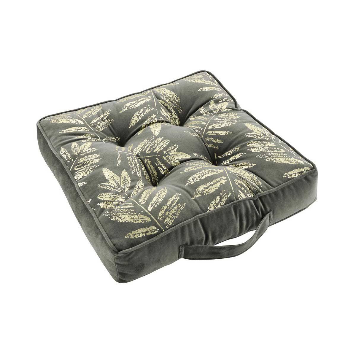 Coussin de Sol Imprimé "Adelor" 40x40cm Anthracite - Image 1