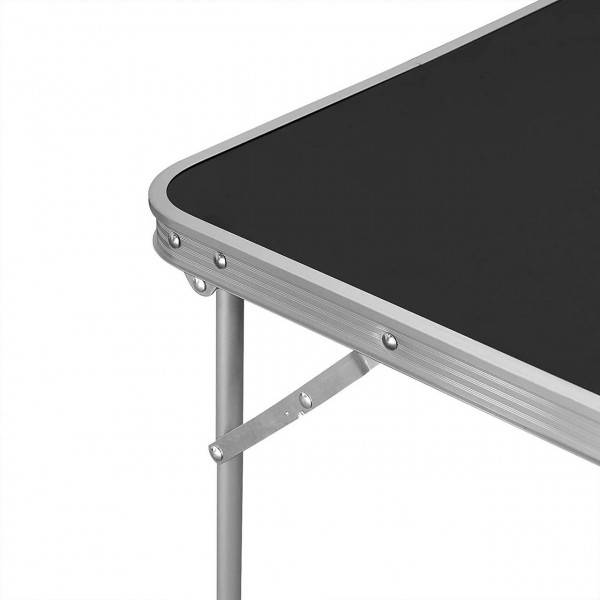 ComfortXL - Table pliante aluminium MDF camping jardin ultra-légère portable 70x50x60cm Noir - ComfortXL Outdoor Living - Image 5