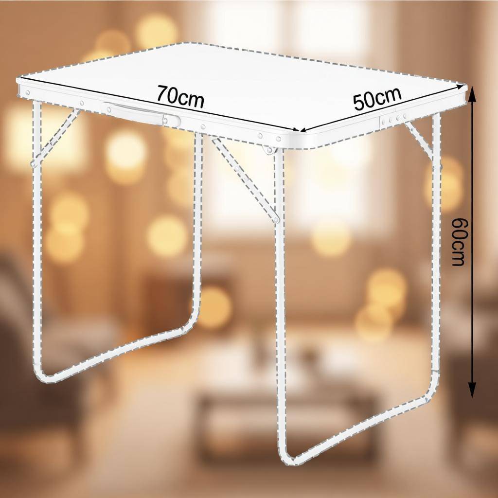 ComfortXL - Table pliante aluminium MDF camping jardin ultra-légère portable 70x50x60cm Noir - ComfortXL Outdoor Living - Image 7