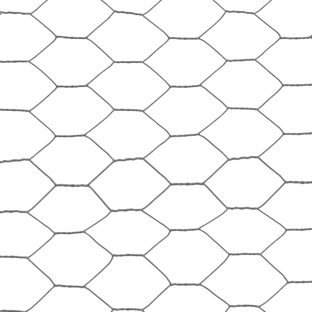 ComfortXL - Grillage Poule Acier PVC Clôture Jardin Protection 25mm 25x0,75m Gris - ComfortXL Outdoor Living - Image 4