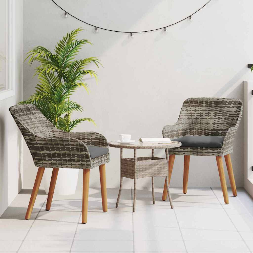 PANGIVO - Chaise de jardin polyrotin Gris 62,5 x 55 x 82 cm - PANGIVO - Image 3