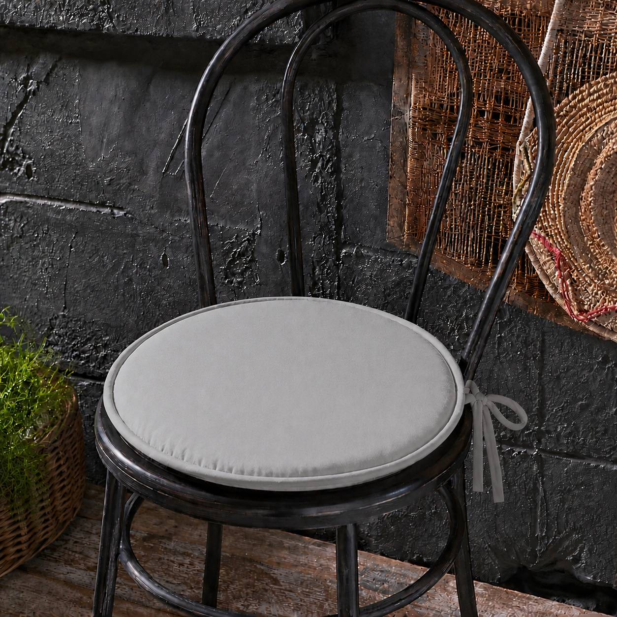 Galette de chaise ronde Unie Pop color 40 cm Mastic - Image 2