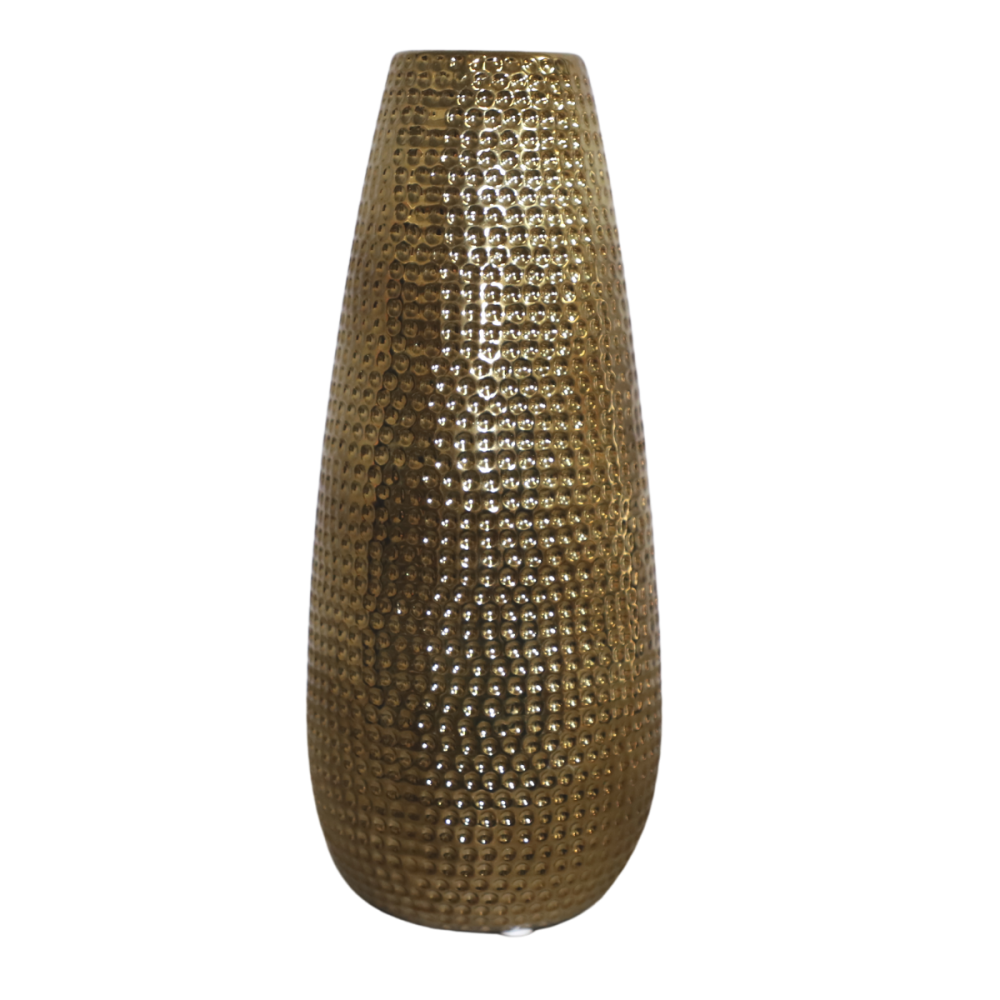 Vase en céramique doré 14 x 33.5 Ø ouv 5,5 Chemin de campagne - Image 1