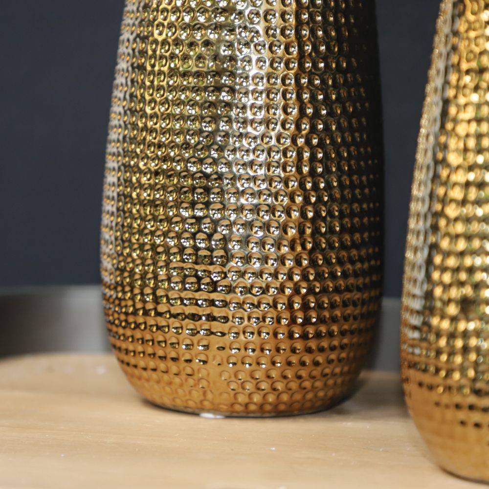 Vase en céramique doré 14 x 33.5 Ø ouv 5,5 Chemin de campagne - Image 4