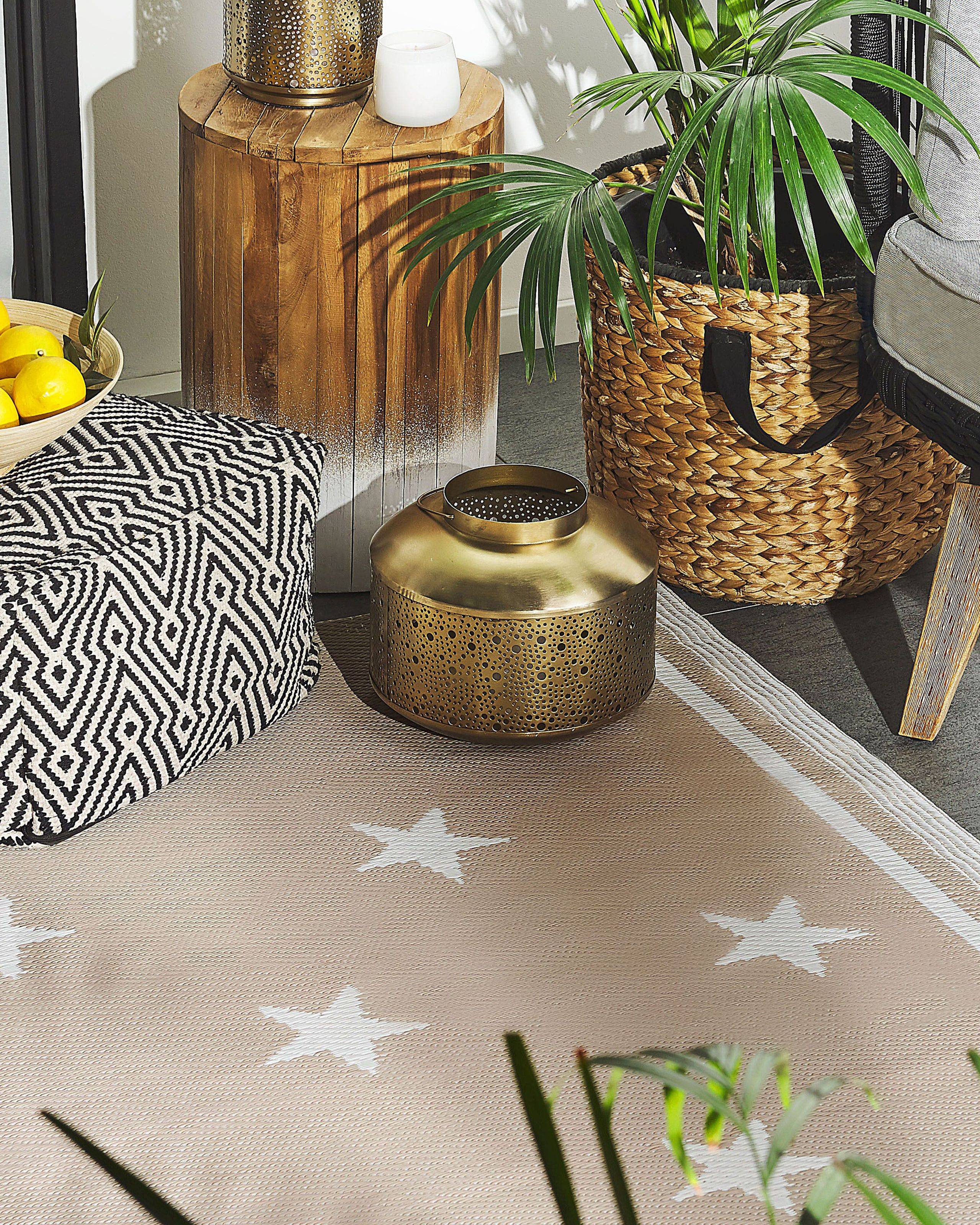 Beliani - Tapis d'extérieur Polypropylène Beige sable LATUR - Beliani - Image 1