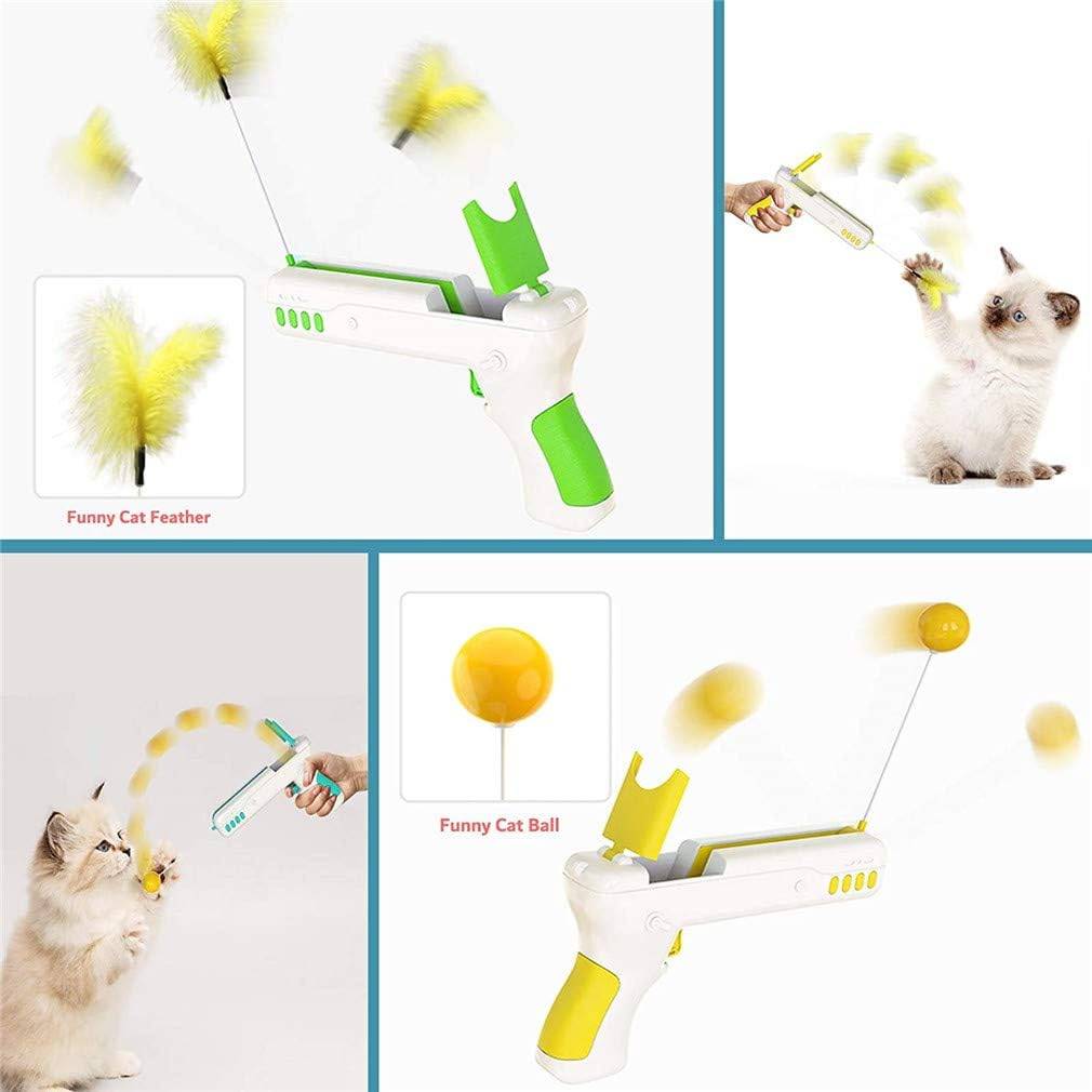 Jouet interactif pour chat - Pistolet à plumes réversible - Stimule l'instinct de chasse - Exercice et intelligence - Living123 - Image 5