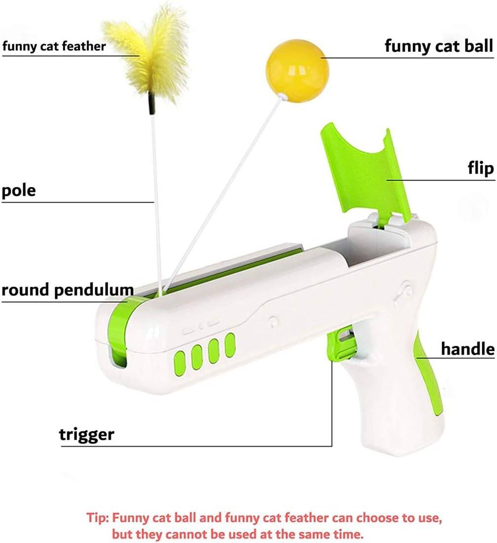 Jouet interactif pour chat - Pistolet à plumes réversible - Stimule l'instinct de chasse - Exercice et intelligence - Living123 - Image 3