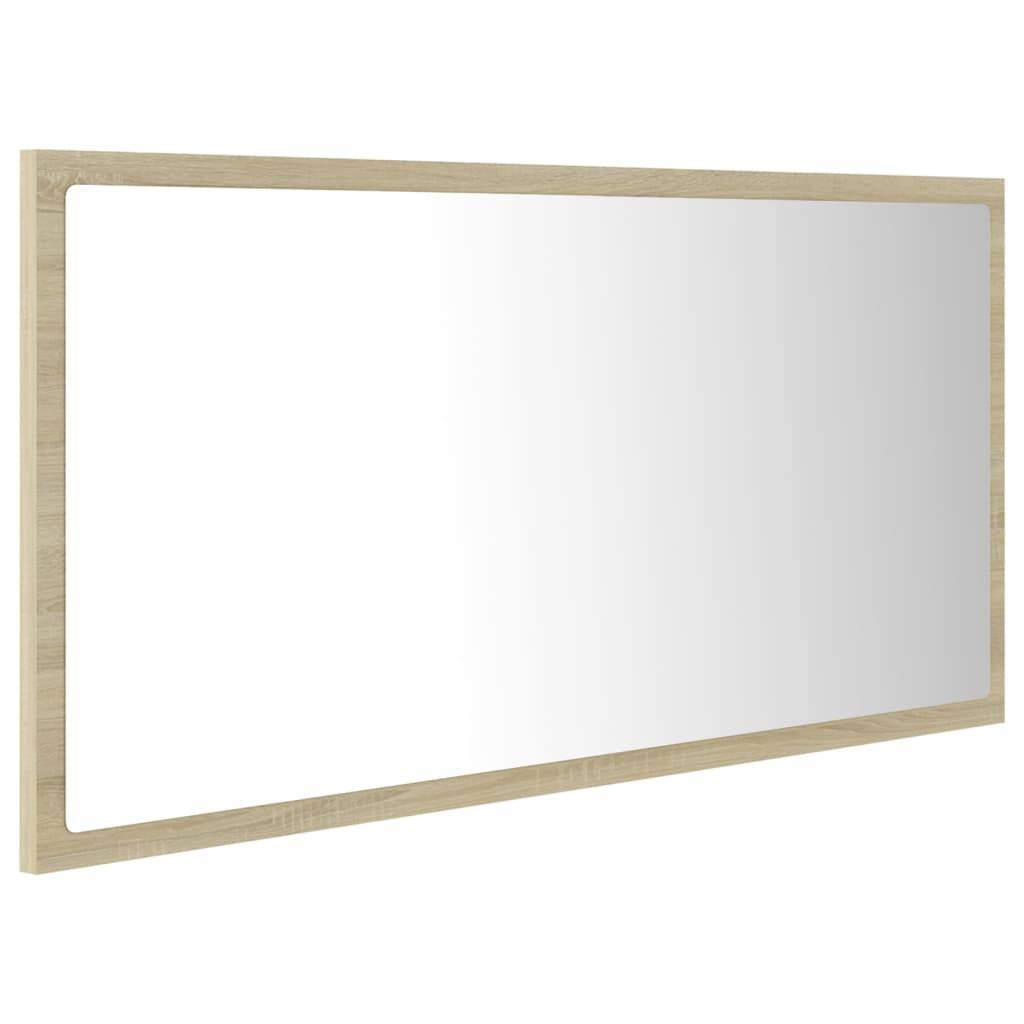 Miroir led de salle de bain 90 x 8,5 x 37 cm acrylique chêne - Image 3