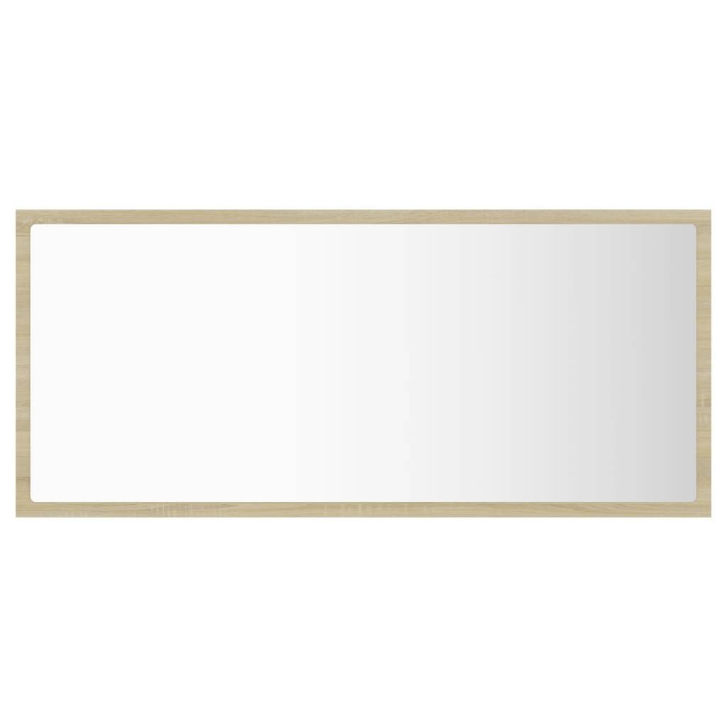 Miroir led de salle de bain 90 x 8,5 x 37 cm acrylique chêne - Image 2