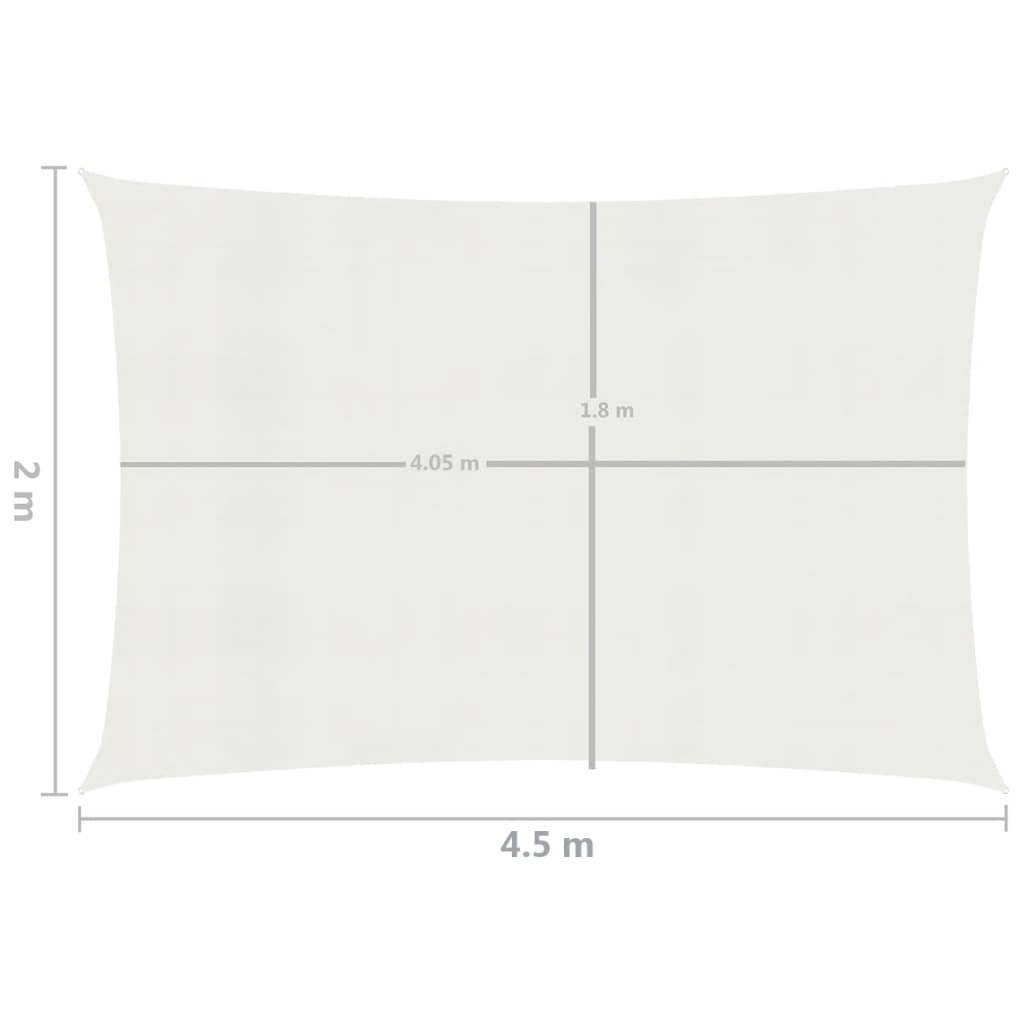 Helloshop26 - Voile toile d'ombrage parasol 160 g/m² PEHD 2 x 4,5 m blanc - Image 3