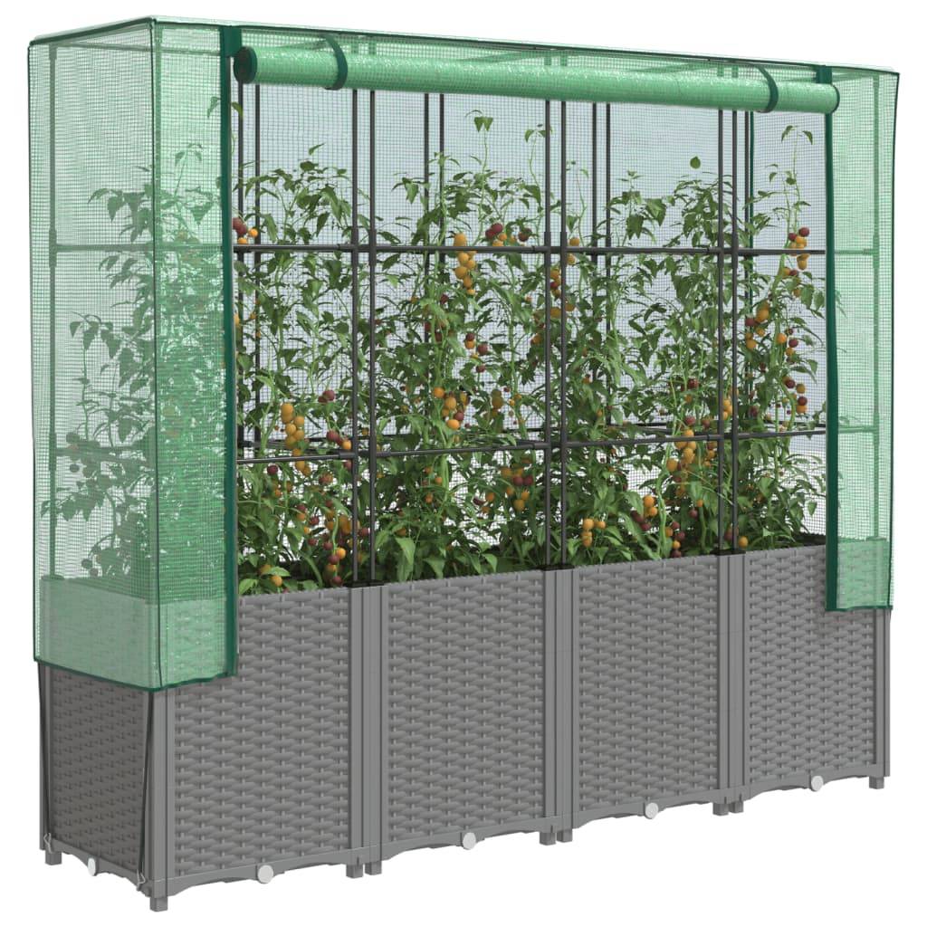 Vidaxl - Jardinière surélevée avec housse aspect rotin 160x40x153 cm vidaXL 4015859 - Image 1
