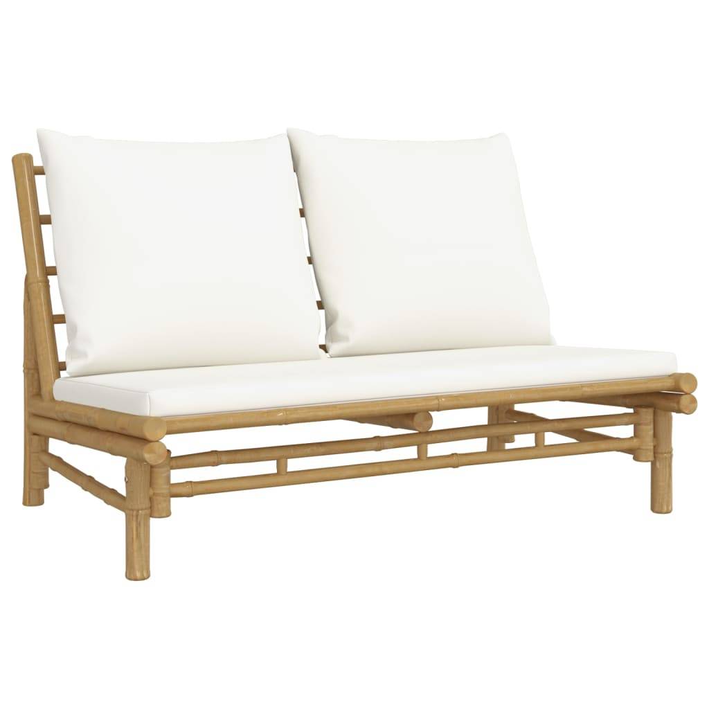 Vidaxl - Banc de jardin avec coussins blanc crème bambou vidaXL 363453 - Image 2