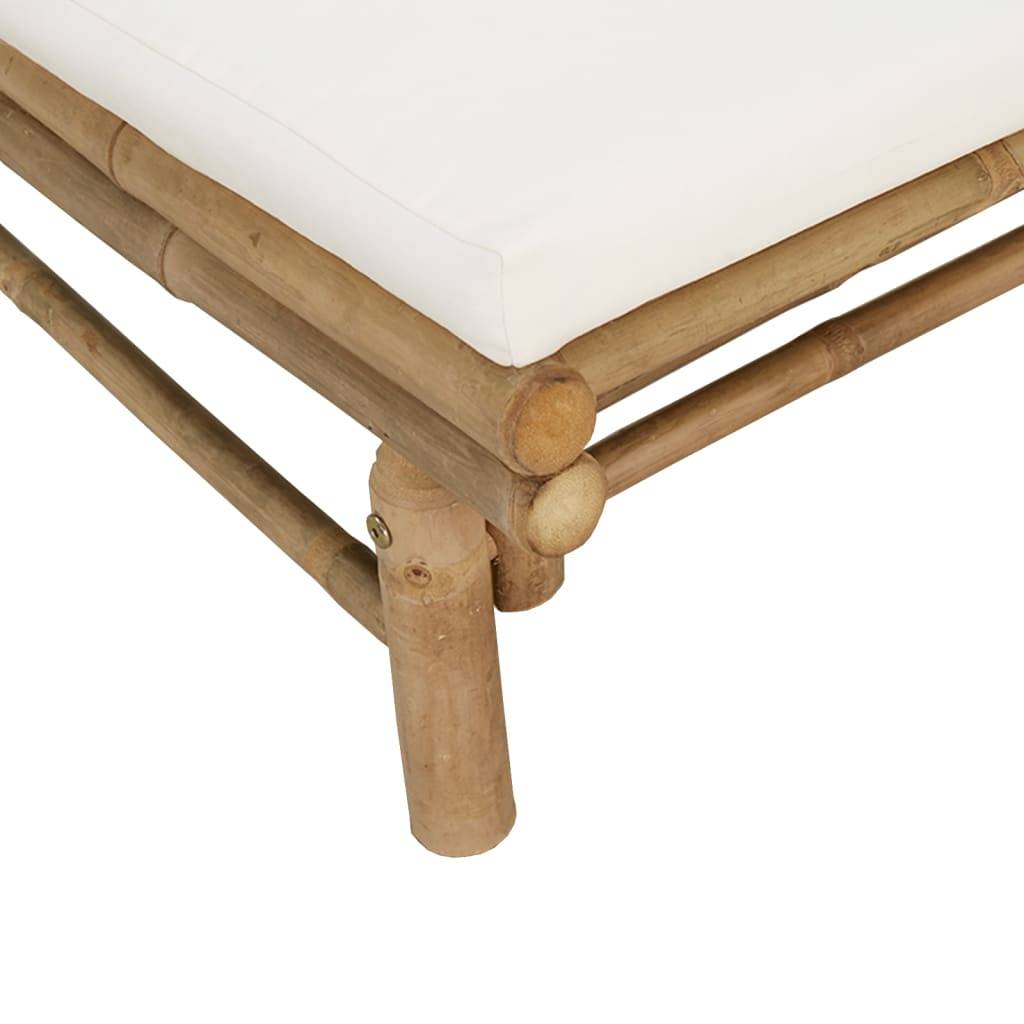 Vidaxl - Banc de jardin avec coussins blanc crème bambou vidaXL 363453 - Image 6