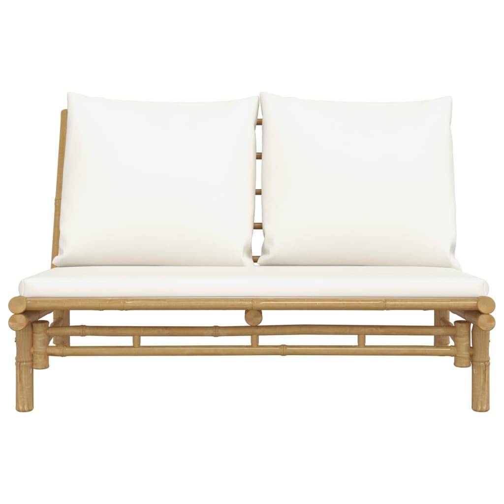 Vidaxl - Banc de jardin avec coussins blanc crème bambou vidaXL 363453 - Image 7