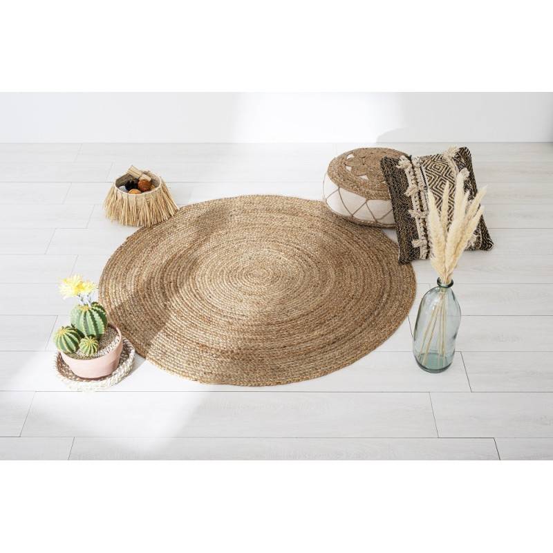 Tapis en jute rond D120 naturel Atmosphera - Image 4