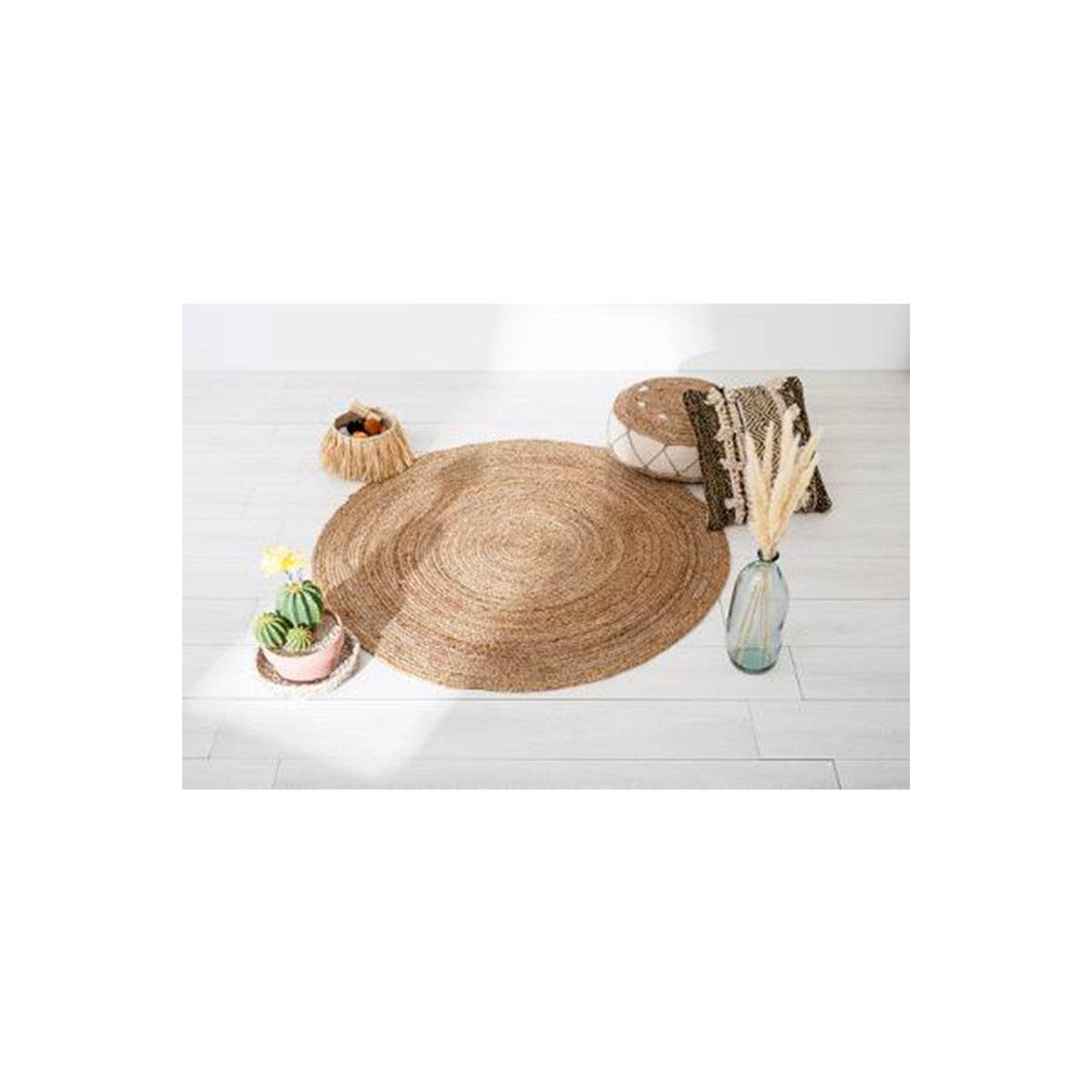 Tapis en jute rond D120 naturel Atmosphera - Image 5