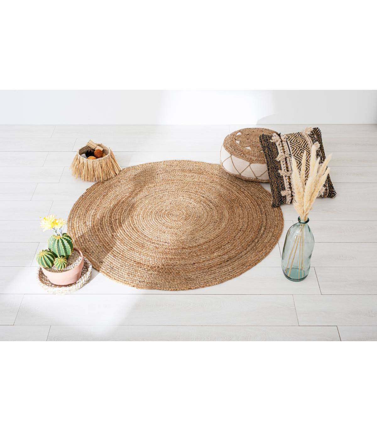 Tapis en jute rond D120 naturel Atmosphera - Image 2
