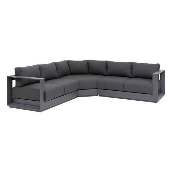 Hesperide - Salon d'angle de jardin "Allure" graphite 5 places en aluminium et polyester - Hespéride - Image 5