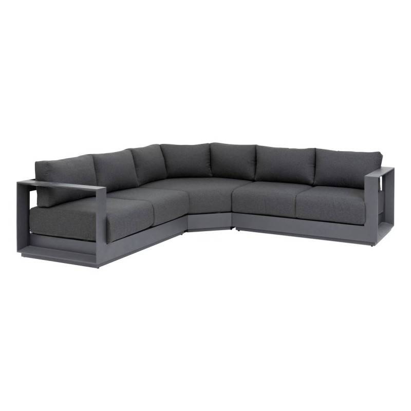 Hesperide - Salon d'angle de jardin "Allure" graphite 5 places en aluminium et polyester - Hespéride - Image 6