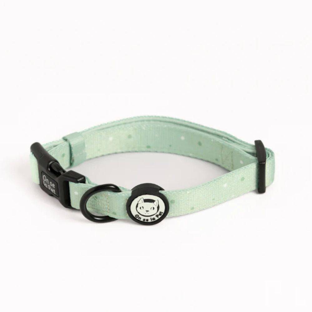 Collier réglable, rembourré et résistant - Vert Pastel – On se la Pet - Image 1