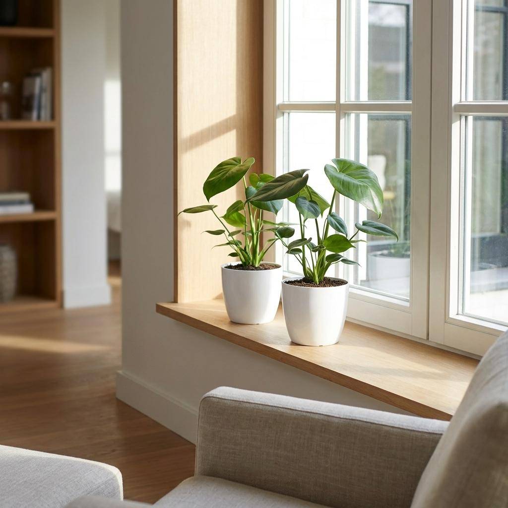 Monstera Deliciosa - Pot de 12cm - 4 plantes - Blanc - Plantes d'intérieur - Image 3