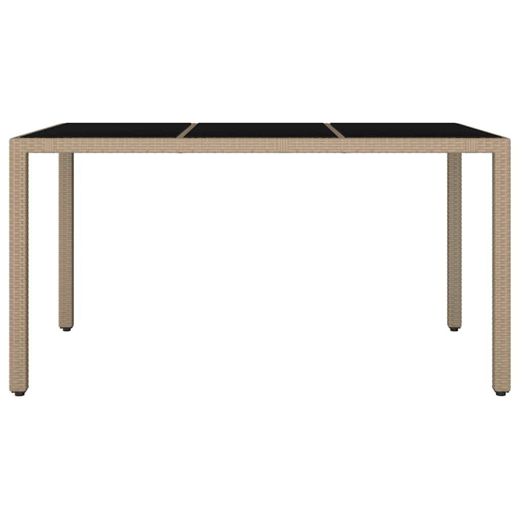 PANGIVO - Table de jardin verre trempé et résine tressée beige 150 x 90 x 75 cm, Poids :22.6kg - PANGIVO - Image 3