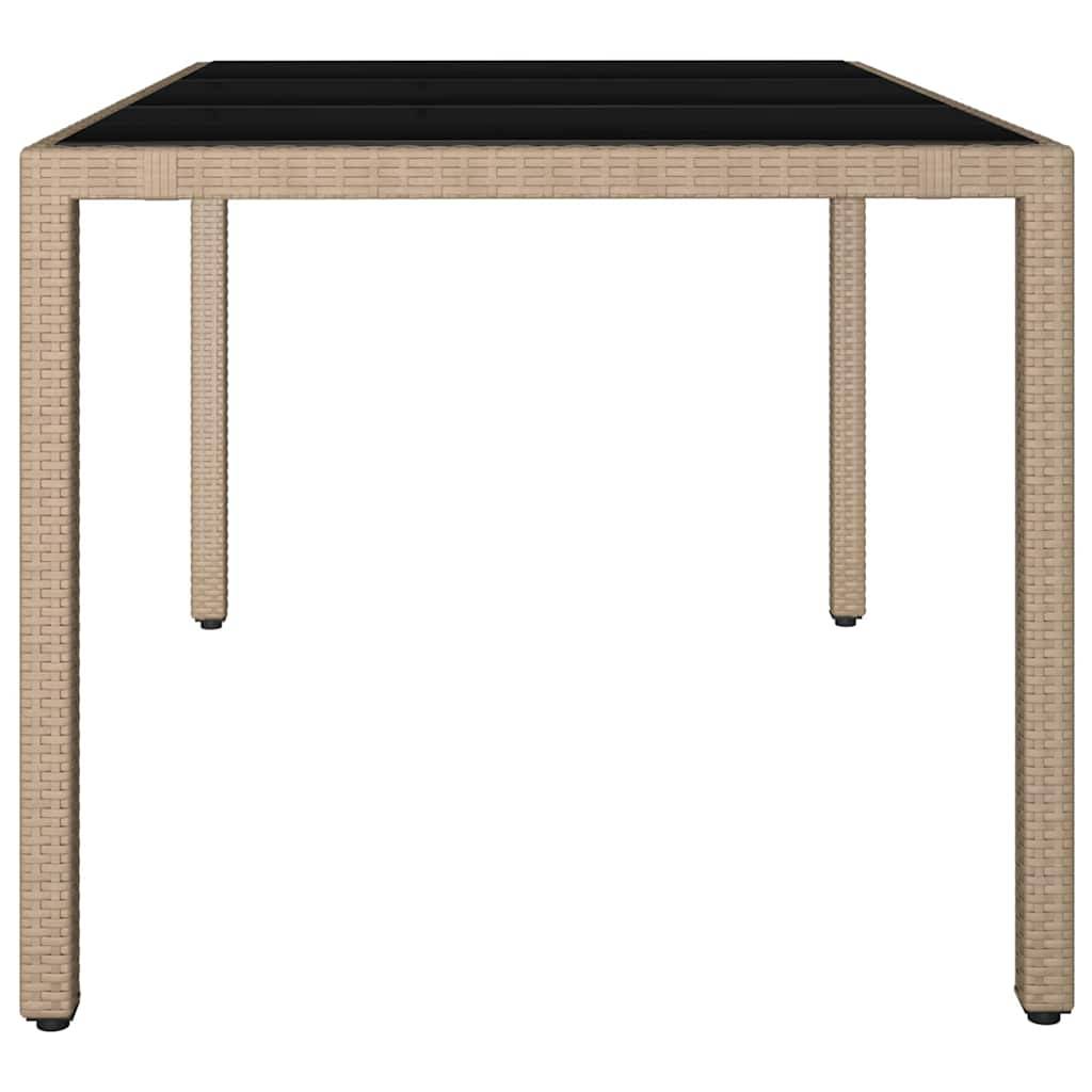 PANGIVO - Table de jardin verre trempé et résine tressée beige 150 x 90 x 75 cm, Poids :22.6kg - PANGIVO - Image 4