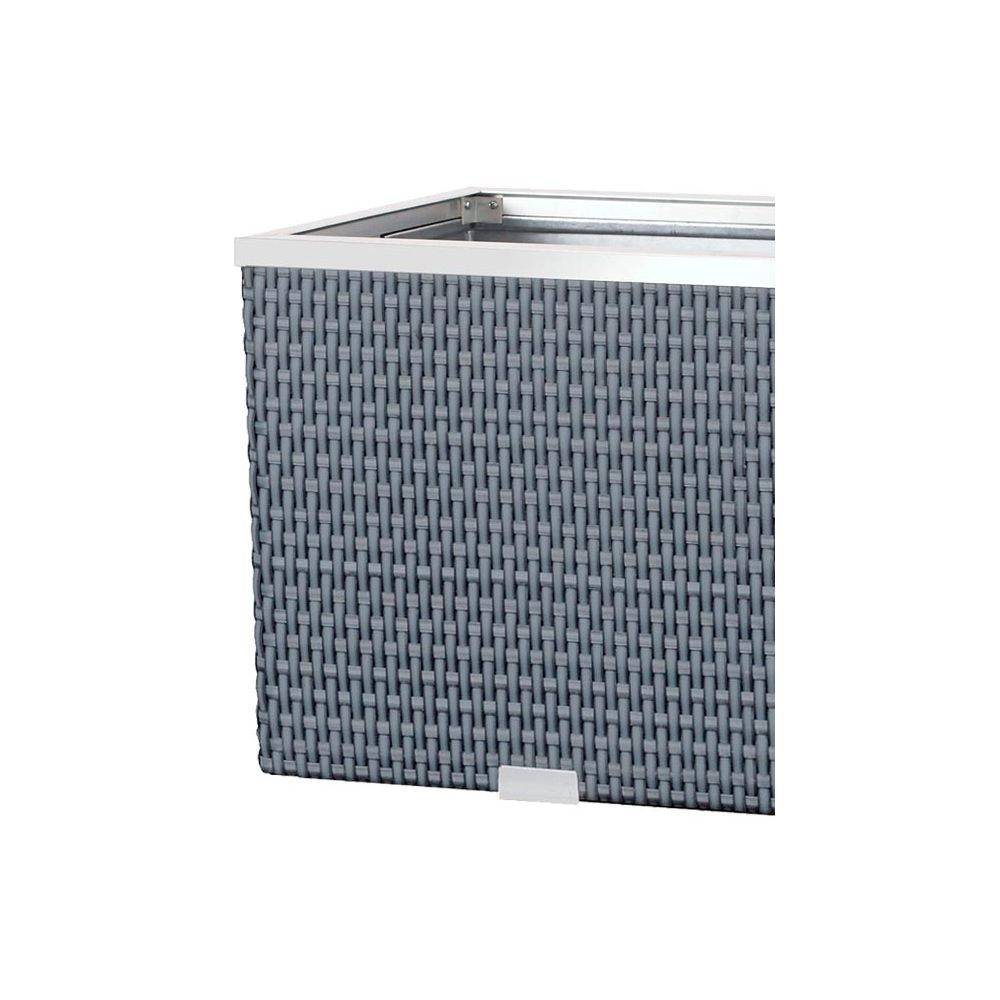 Rattan Art - Jardinière en résine tressée avec cadre en aluminium 70 x 38 x 40 cm - Image 3