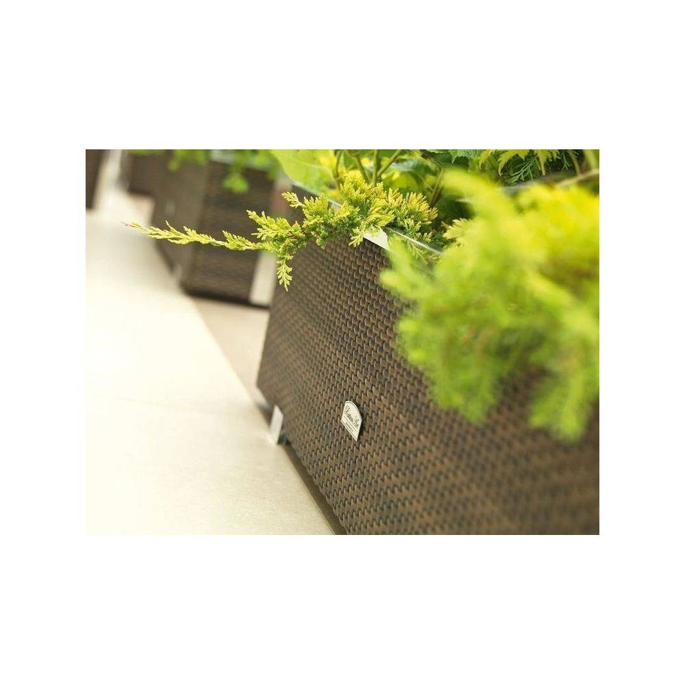 Rattan Art - Jardinière en résine tressée avec cadre en aluminium 70 x 38 x 40 cm - Image 2