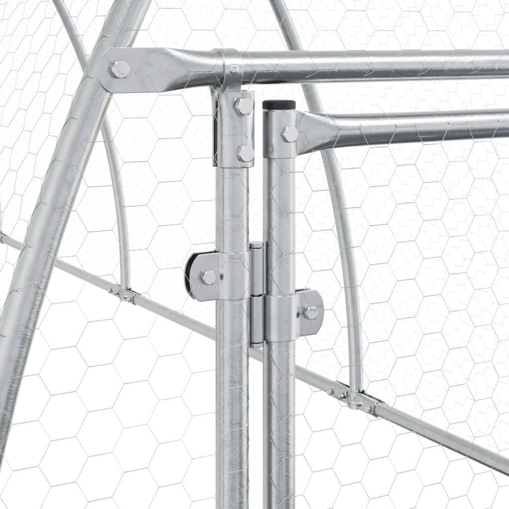 Maison Chic - Cage pour poules - Cage extérieur/intérieur argenté 600x105x120 cm acier galvanisé - Image 9