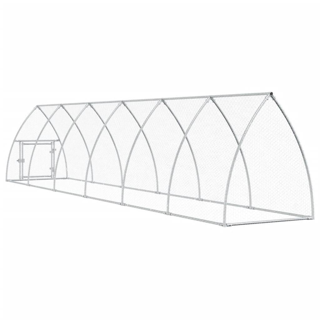 Maison Chic - Cage pour poules - Cage extérieur/intérieur argenté 600x105x120 cm acier galvanisé - Image 6