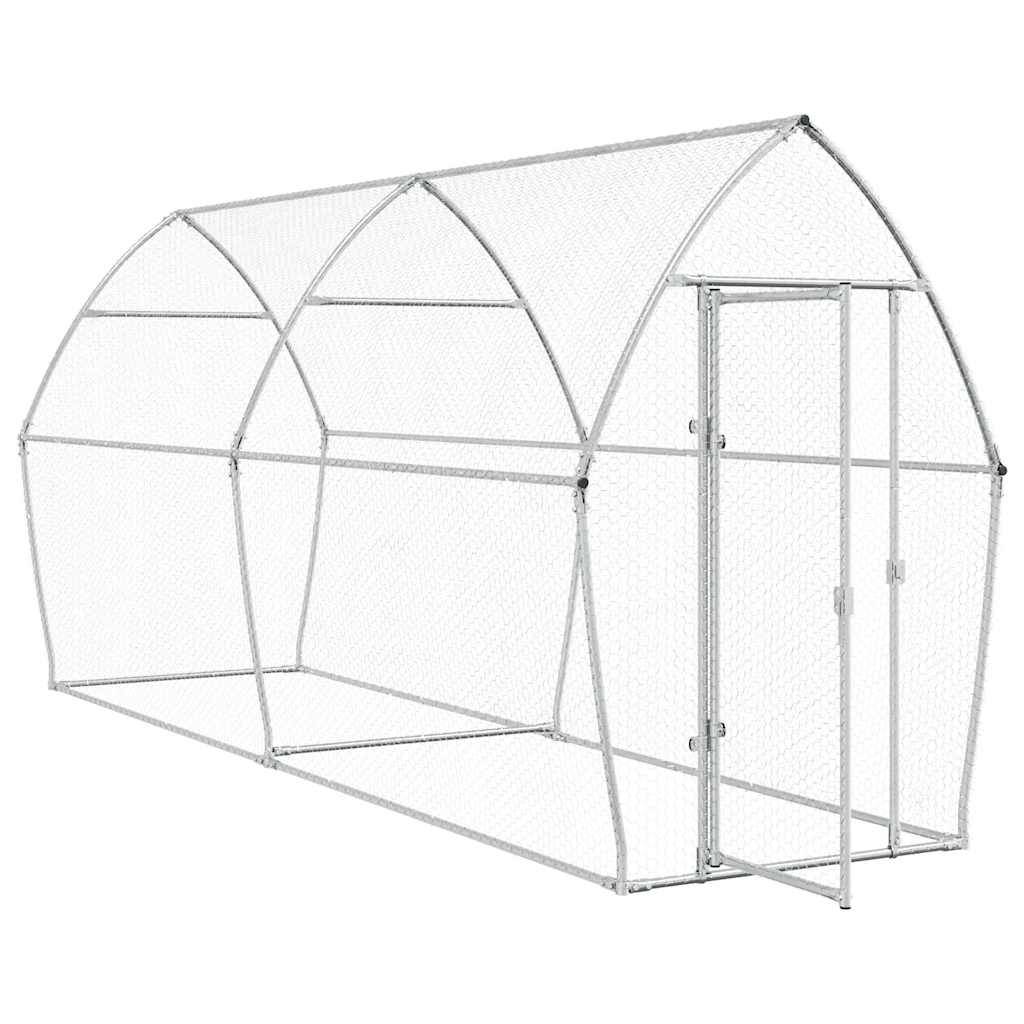Vidaxl - Cage pour poules argenté 400x105x182 cm acier galvanisé vidaXL 172556 - Image 9