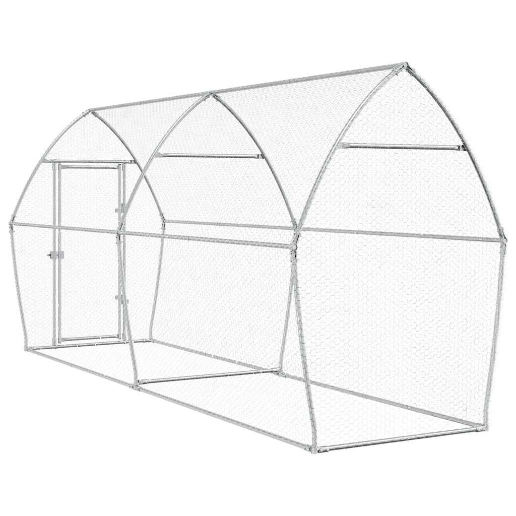 Vidaxl - Cage pour poules argenté 400x105x182 cm acier galvanisé vidaXL 172556 - Image 7