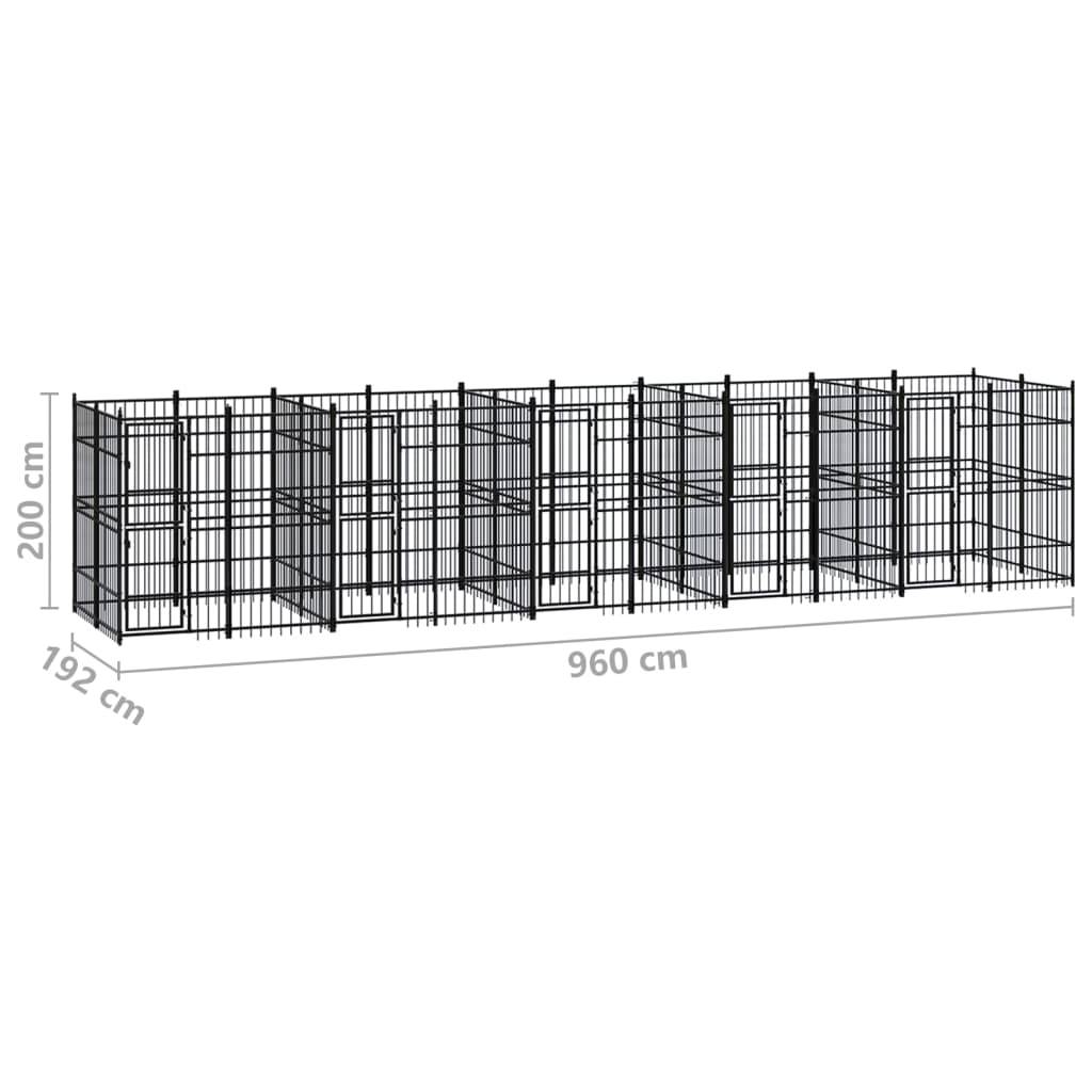 Vidaxl - Chenil d'extérieur pour chiens Acier 18,43 m² vidaXL 3098013 - Image 8