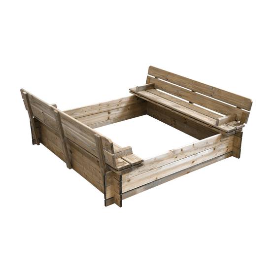 Bac à sable en bois avec bancs - Cémonjardin - Image 2