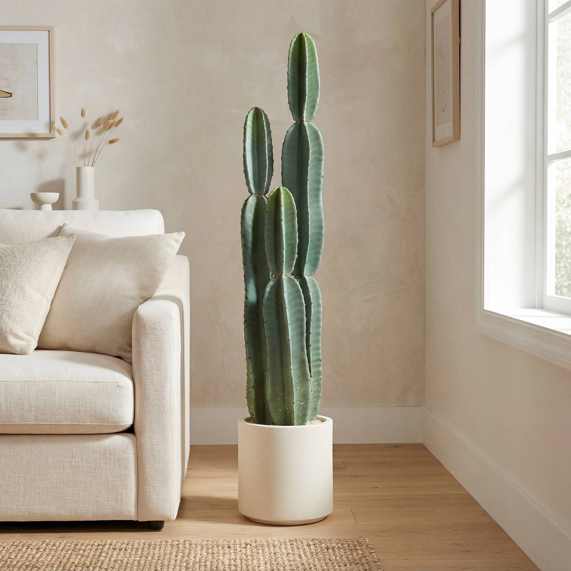 Sans Marque - Grand cactus artificiel 111cm en pot pour bureau, salon - Image 3