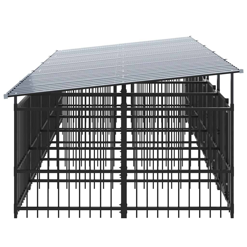 Vidaxl - Chenil d'extérieur avec toit pour chiens Acier 9,38 m² vidaXL 3124592 - Image 5