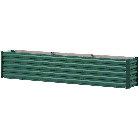 Grand carré potager acier galvanisé extérieur fond ouvert 240x40x45cm vert - ComfortXL Outdoor Living - Image 2
