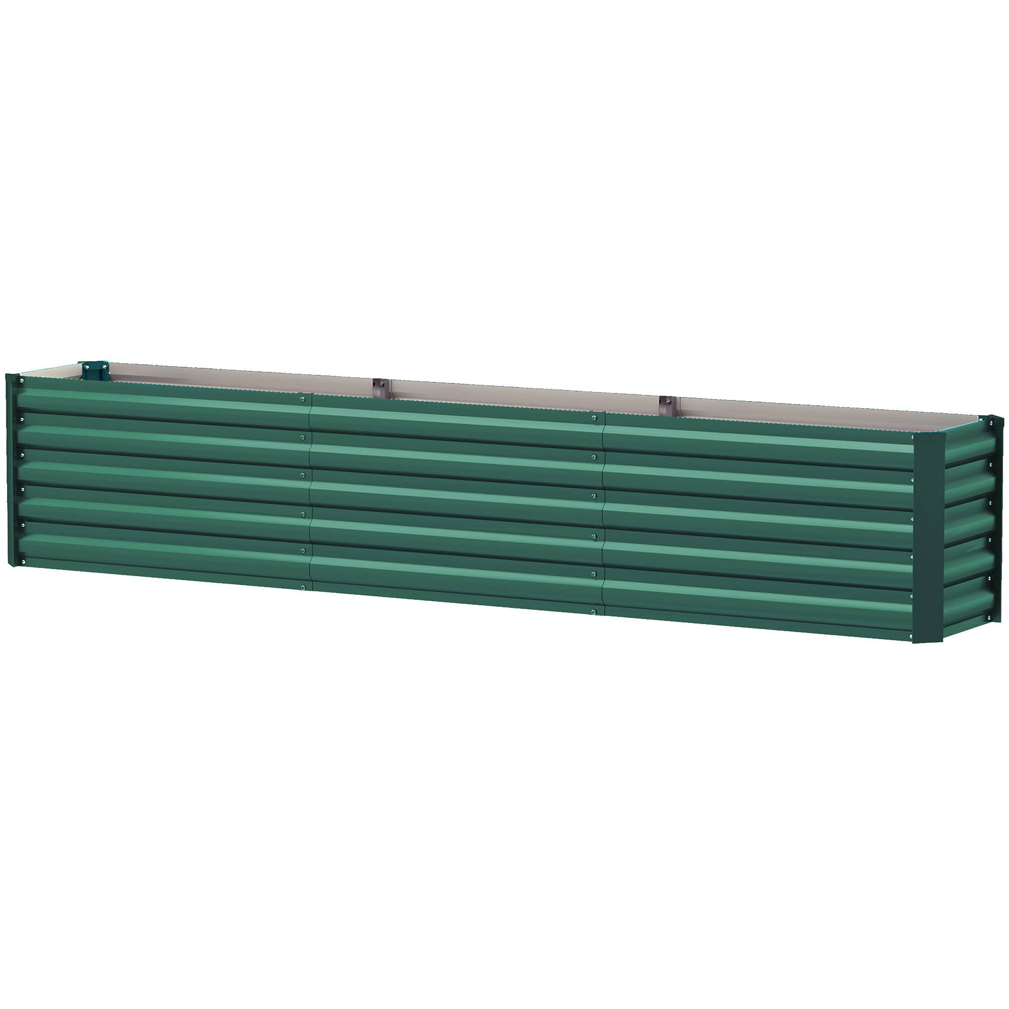 Grand carré potager acier galvanisé extérieur fond ouvert 240x40x45cm vert - ComfortXL Outdoor Living - Image 2