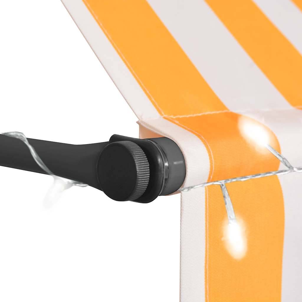 Vidaxl - Auvent manuel rétractable avec LED 100 cm Blanc et orange vidaXL 145855 - Image 4