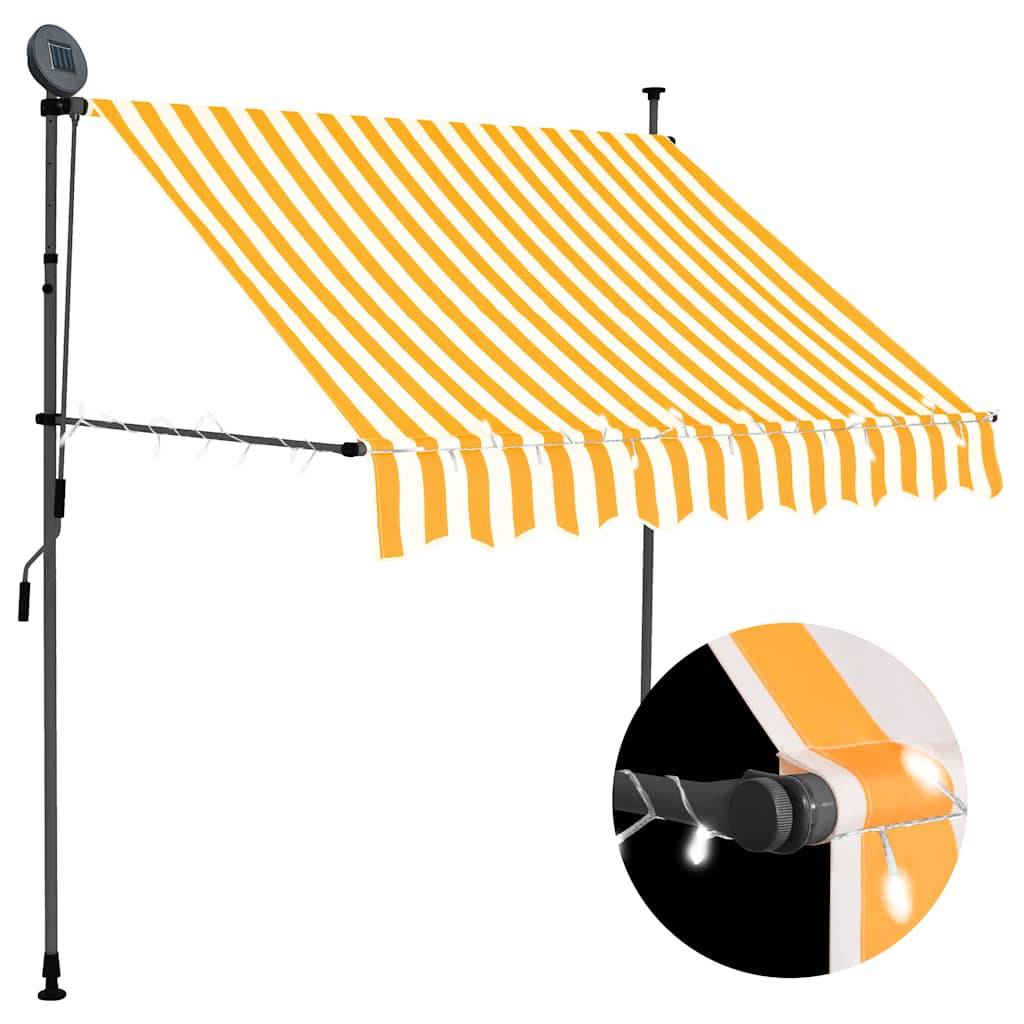 Vidaxl - Auvent manuel rétractable avec LED 100 cm Blanc et orange vidaXL 145855 - Image 1