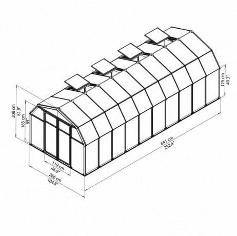 Canopia - Serre de jardin en polycarbonate Rion Hobby Gardener 17,06 m², Ancrage au sol Non - Image 3