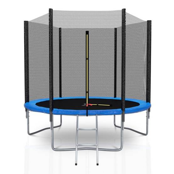 Trampoline extérieur Deluxe 8Ft / ø244cm KAIA SPORTS Trampoline de jardin avec Filet, mousse de protection et échelle KAIA SPORTS - Image 1
