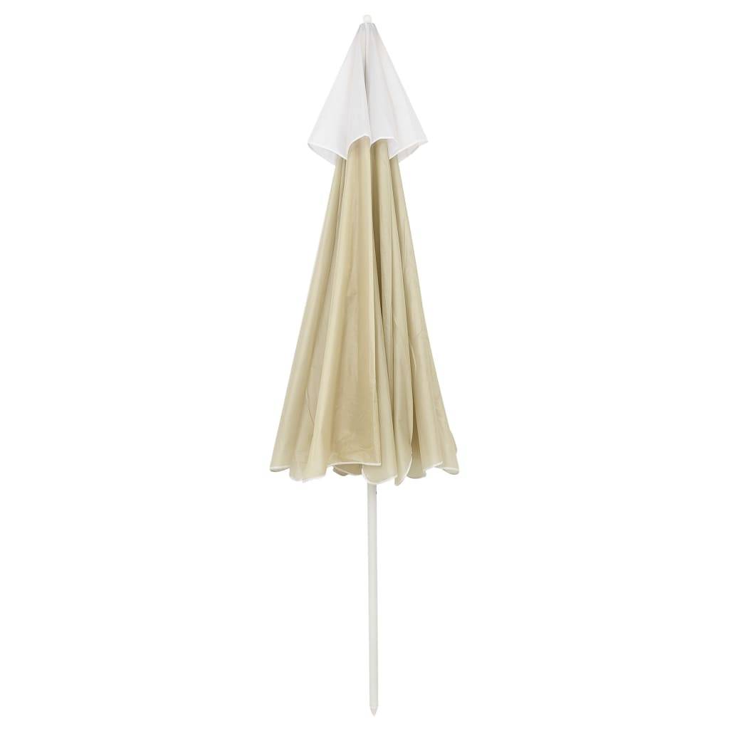 Parasol de plage polyester jaune sable 240 x 240 x 220 cm, Poids:2.1kg - PANGIVO - Image 4