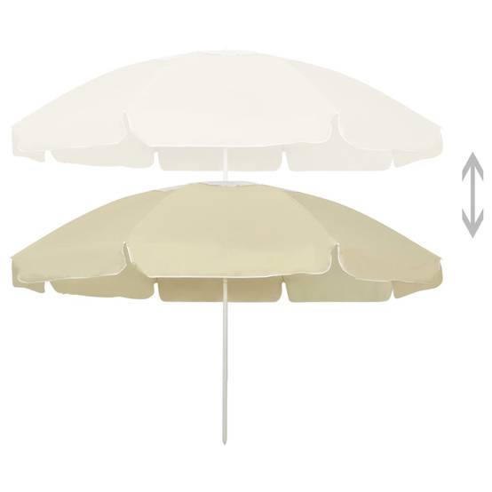 Parasol de plage polyester jaune sable 240 x 240 x 220 cm, Poids:2.1kg - PANGIVO - Image 2