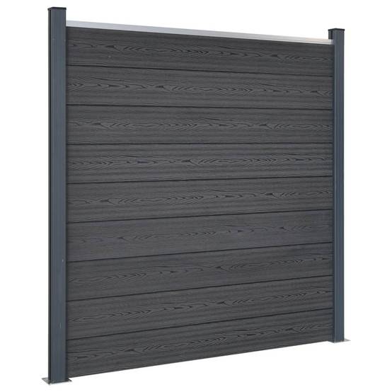 Ensemble de panneaux de clôture WPC gris 353 x 186 cm - PANGIVO - Image 2