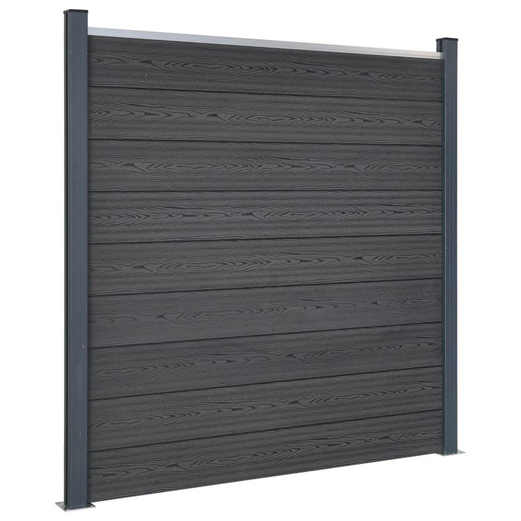 Ensemble de panneaux de clôture WPC gris 353 x 186 cm - PANGIVO - Image 2