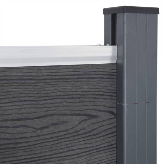 Ensemble de panneaux de clôture WPC gris 353 x 186 cm - PANGIVO - Image 6