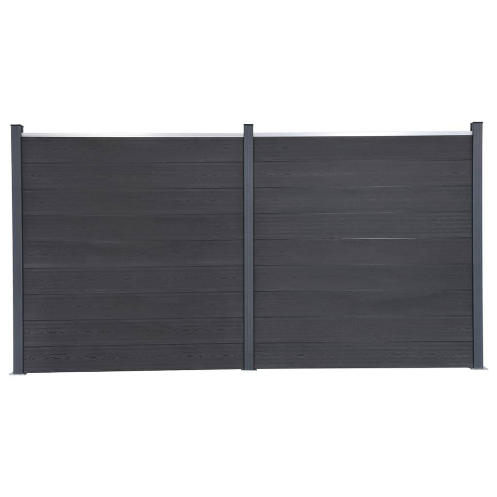 Ensemble de panneaux de clôture WPC gris 353 x 186 cm - PANGIVO - Image 1